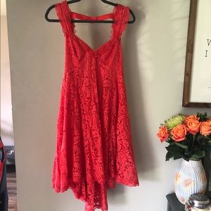 Free People Creme de la Dress Fiesta Red Sz 8